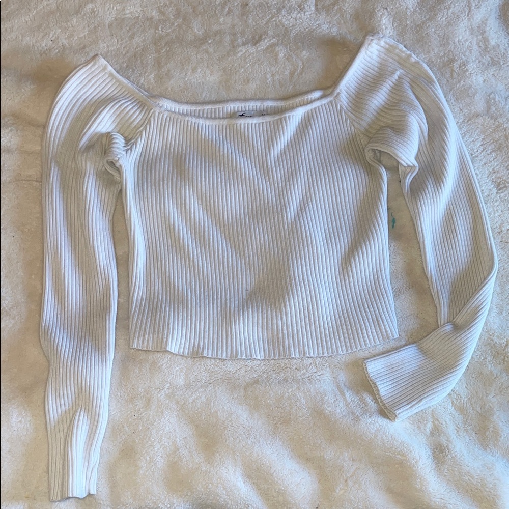 Hollister Off-the-Shoulder White Sweater